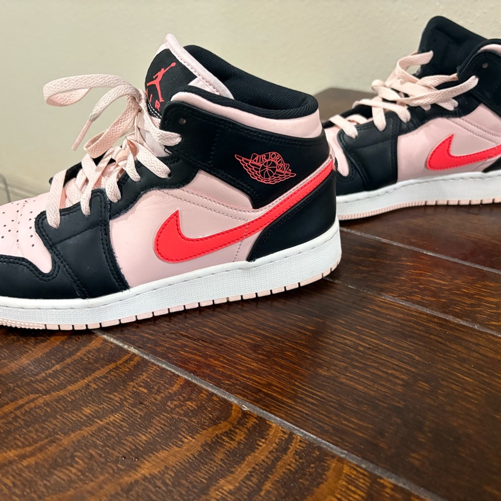 Nike Kids Pink Black Red Air Jordan Style Sneakers